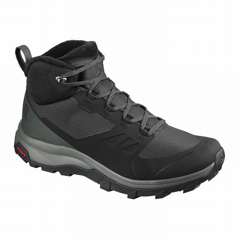 Botas De Invierno Salomon Hombre Negras - Salomon Argentina OUTSNAP CLIMASALOMON™ IMPERMEABLE ,41285